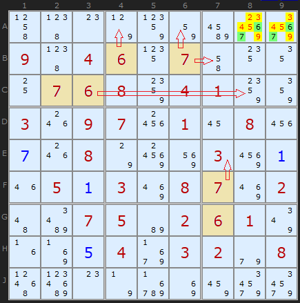 Obvious triples - Sudoku technique